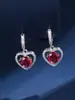 Moda europea y americana, llenos de diamantes, aretes de circonita cúbica en forma de corazón, aretes de lujo y alta gama para mujer, aretes más vendidos transfronterizos