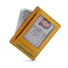 Portatarjetas Antirrobo RFID de una Pieza Portatarjetas de Identificación Multifuncional de Gran Capacidad Portatarjetas de Cuero texturizado Ultradelgado