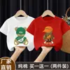 Verano 2026 Nuevo Estilo Camiseta de Manga Corta de Algodón Puro Moda para Niños con Estampado Personalizado Ropa de Verano Versátil Ropa para Bebé Niño Niños