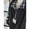 Chaqueta de retazos acolchada a cuadros gruesa de invierno transfronteriza, chaqueta de béisbol casual de primavera para hombre sin capucha con cuello alto, ropa exterior casual de moda