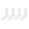 Calcetines con Moño Estilo Ballet Caña Media Serie Miu Calados de Malla Transpirables para Niñas Estilo Delgado de Verano con Zapatos Pequeños de Piel