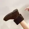 Botas de Neve Femininas 2026 Inverno Plus Veludo Espessado Sapatos de Algodão Celebridade da Internet Fivela Traseira Sapatos Baixos Botas de Cano Médio Botas Bidirecionais