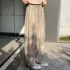 Pantalones Casuales de Raya Vertical Plisados Estilo Old Money para Hombre Verano Delgados con Cordón Cintura Elástica Pantalones Rectos Sueltos Largos