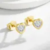 Pendientes de Plata de Ley S925 con Circonita en Forma de Corazón Estilo Normcore para Mujer Europeos y Americanos Frescos y Dulces Nicho Elegantes de Alta Gama