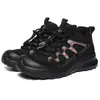 Bestseller de Douyin Zapatos de Papá para Mujer Estilo Nuevo Otoño/Invierno Felpa Gruesa Suela Gruesa Antideslizantes Zapatos de Senderismo para Exteriores Cordón Estilo Montaña Zapatos Casuales