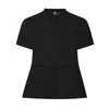 Ropa de Mujer al por Mayor Transfronteriza Verano 2026 Nueva Camisa Chaqueta Top de Color Sólido Cuello Alto de una Sola Fila Cintura Alta Adelgazante