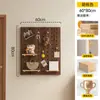 Prateleira de Parede em Painel Perfurado de Madeira Maciça para Hall de Entrada, Cor Nogueira, Cor Madeira Natural, Display Decorativo de Armazenamento na Parede