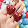 Llavero Colgante Corazón de Melocotón Acrílico Color Sólido Aceite Brillante Agujero para Colgar Corazón DIY Estilo Coreano Colgante Agujero Colgante Accesorios de Joyería