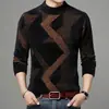 Recomendação de Item Quente Suéter Jacquard Anti-bolinhas Pelo Sintético de Mínk Gola Meia-Alta Venda Direta da Fábrica Malharia Masculina Transfronteiriça