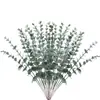Amazon Cross-Border Planta Verde Artificial Folhas de Plástico Folhas de Eucalipto Artificial Caules de Eucalipto Galhos Curtos de Dólar de Prata Decoração de Folhas