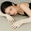 Guantes de Boda de Encaje Modernos y Elegantes, Guantes Sexy de Malla Hueca para Etiqueta y Protección Solar, Guantes Largos Delgados de Encaje