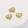 Collar con colgante de amor de letras de encaje de cobre chapado en oro de 14 quilates, aretes hechos a mano, accesorios de joyería de color dorado para bricolaje