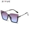 Óculos de Sol Sem Aro Estilo 2026 Personalizados para Mulheres, Óculos de Sol Fashion com Lente Única e Armação Grande, Lentes Marinhas, Óculos de Sol com Proteção UV