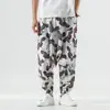 Primavera 2026 Estilo Chino Nuevos Pantalones Harem de Lino y Algodón para Hombre Pantalones Casuales Estampados Hip-Hop para Hombre P30
