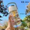 Taza de té sencilla con alto atractivo estético, estilo de celebridad de internet de verano Ins, popote desmontable, taza portátil de gran capacidad para estudiantes