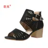 2026 Juyuan Pronta Entrega Novos Sapatos Femininos Dropshipping Comércio Exterior Europeu e Americano Tamanho Grande Europeu e Americano Laser Moda Salto Baixo Grosso