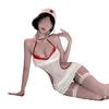 Lencería Sexy con Espalda Descubierta, Estilo Corazón, Uniforme de Enfermera Sexy de Deseo Puro Cosplay, Estilo Sexy Transparente, Serie de Abstinencia Qqny