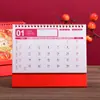Papel Cortado para Janela Estampado a Quente Chinês Padrão Calendário Mensal Ano Novo Ruyi Ornamento de Calendário de Mesa para Escritório