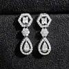 Pendientes de Zirconia Resistentes de Lujo Ligero Pendientes Pequeños Versátiles Hexagonales Pendientes para Damas Regalo Romántico E061