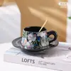 Xícara de Café e Pires de Designer Vintage Estilo Francês com Cerâmica Floral Antiga para Latte, Presente para Melhor Amigo, Direto do Fabricante