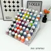 Caja de almacenamiento transparente transfronteriza con asa para arte con cuentas, esmalte de uñas y botellas de pintura, estante de almacenamiento universal multicapa desmontable para exhibición