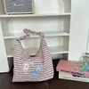 Bolsa de Lona Cuadros Nueva y Linda de Dibujos Animados para Mujer con Bordado, Bolsa Tote Versátil para la Escuela y el Trayecto