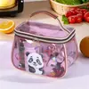 2026 Nova Bolsa de Maquiagem Transparente à Prova d'Água Grande Capacidade Portátil Desenho Animado Fofa Bolsa de Armazenamento para Viagem Bolsa de Higiene Pessoal de Mão