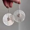 Brincos de Disco de Metal Irregulares Minimalistas Franceses Nicho High-End Moda de Luxo Leve Versáteis Atacado