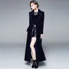 Gabardina Larga para Mujer, de Rodilla a Tobillo, Tendencia Otoño e Invierno 2025 Nuevo Estilo, Elegante Chaqueta Abrigo de Terciopelo para Mujer