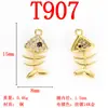 Pingente para Joias DIY de Cobre Puro Vida Marinha Ouro 18K Peixe Pequeno Estrela do Mar Concha DIY Colar Pulseira Artesanal Atacado