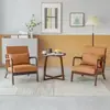 Sofá de Tela Minimalista Nórdico para Ocio, Desmontable y Lavable, de un Solo Asiento, Adecuado para Apartamentos Pequeños, Sala de Estar, Balcón, con Juego de Mesa y Sillas de Madera Maciza