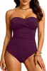 Traje de baño Nuevo Estilo 2026 para Mujer, Estilo Europeo y Americano, Sexy sin Espalda, que Oculta el Vientre, Adelgazante, con Tirantes Desmontables, Traje de Baño para Vacaciones