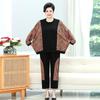 Traje especial talla grande 200 kg grasa mm manga larga estilo extranjero mujeres de mediana edad y mayores 40-50 años 60 traje de dos piezas madre otoño