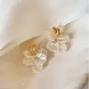Brincos florais frescos estilo floresta para mulheres, estilo férias na praia primavera/verão, moda dopamina, brincos de tarraxa elegantes e bonitos