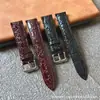 Correa de reloj de cuero de vaca de capa superior con acabado de charol con patrón de piedra genuina, adecuada para las correas de reloj de la serie Jialan Graceful Elegance