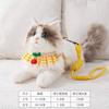 Corda de Tração para Gato Verão Desenho Animado Flor de Cerejeira Lenço Peitoral Anti-quebra Corda de Passeio Livre Produtos para Cães Pequenos Pets