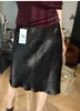 Saia Midi Modeladora de Cintura Alta 100% Acetato para Mulheres Baixas, Elegante e Resistente a Amassados, Adequada para Roupa de Trabalho de Verão