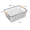 Cesta de Armazenamento Simples de Ferro Transfronteiriça com Alça de Madeira Desktop Cesta de Armazenamento de Vegetais Frutas Lanches Cozinha Banheiro Utensílios