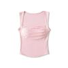 Deseo Puro 2025 Verano Nuevo Casual Cuello Cuadrado Tirantes Plisados Chaleco Mujer Chica Hot Delgado Corto Top Deportivo