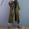 Gabardina Larga de Estilo Artístico, Holgada, Oversize, hasta la Rodilla, con Bolsillos Grandes para Mujer, con Capucha, Adecuada para Viajar al Trabajo y Uso Casual 2026