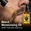 Exportación transfronteriza RUOALL, ofreciendo exclusivamente aceite para barba de 30 ml en botella marrón con forma de calavera en empaque en inglés