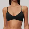Sutiã esportivo cruzado escovado para mulheres, decote em V, costas bonitas, com bojos, alta elasticidade, respirável, secagem rápida, sutiã para fitness e yoga 9599