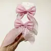 Horquilla de pinza de gasa coreana de alta gama para el cabello de primavera 2025, no daña el cabello, horquilla súper de hada, accesorios para el cabello de niña