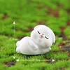 Decoración de micro paisajismo animal de dibujos animados lindo perro blanco cachorro de dibujos animados travieso accesorios de planta de resina