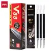 Recarga de Bolígrafo Deli V88 para Exámenes, Retráctil de Secado Rápido con Doble Bola, Punta Fina 0.5, Recarga de Bolígrafo de Gel Negro, Venta al Por Mayor de Papelería