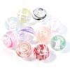Acrílico 16mm Contas Redondas Listradas Transparentes Impressas Furo Reto Contas Redondas DIY Pulseira Corrente de Celular Contas Acessórios