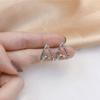 S925 Tremella Agulha Novo Triângulo Francês Ear Stud Brincos de Orelha Estilo Coreia do Sul Feminino Internet Celebrante Orelha Trendy