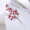 Fruta de Acebo Fa Cai Guo Fruta Roja Flor de Año Nuevo Cubo de Flores Material Decoración del Festival de Primavera Flor Artificial Flor Falsa Venta al por Mayor