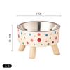 Tazón para Gato Anti-vuelco Mascota Gran Capacidad Acero Inoxidable Cuenca de Alimentación Tazón para Gato de Pie Alto Protección para el Cuello Tazón para Mascota de Gran Diámetro