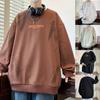 Sudadera para Hombre Estilo Americano Primavera, Otoño e Invierno 2026 Cuello Redondo Holgada Casual Camiseta Básica Manga Larga Ins Talla Grande con Forro Polar